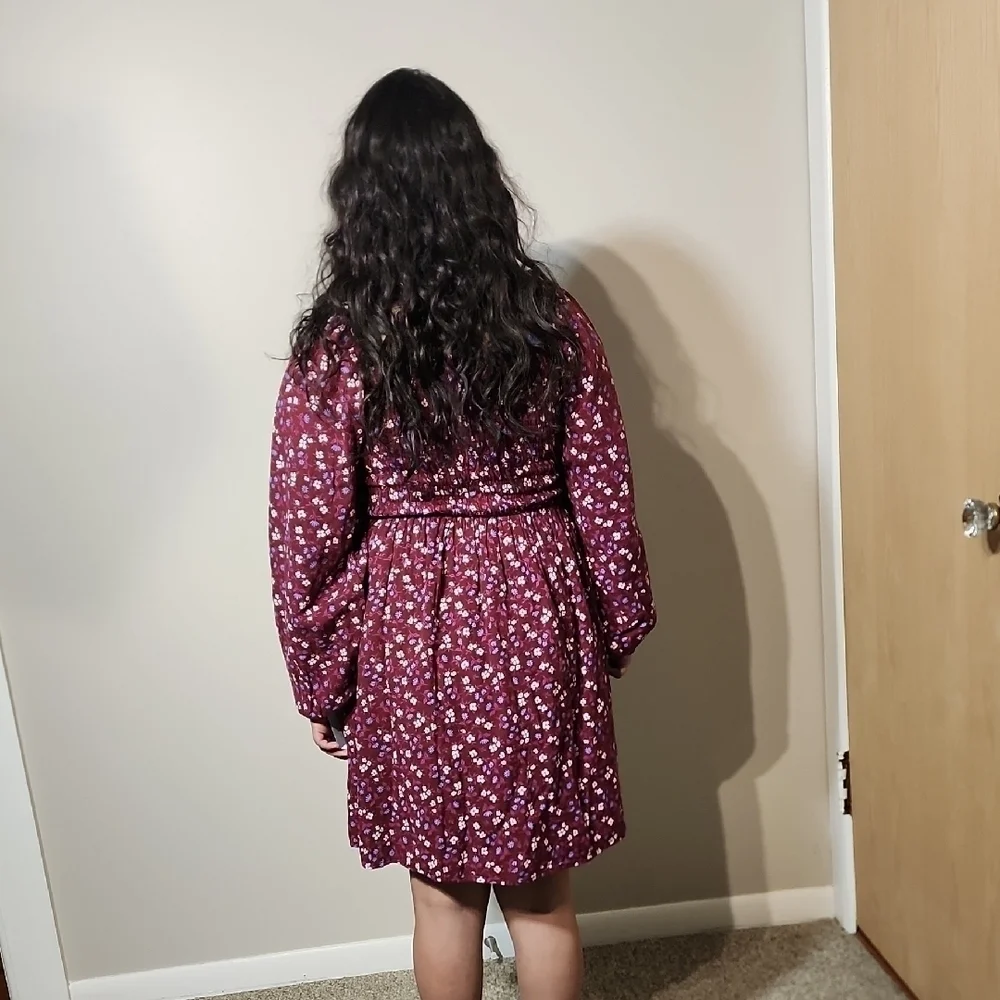 Cat & Jack Red Casual Sundress with Bishop Sleeves